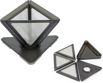 Portable Pour Over Coffee Dripper with Storage case, Stainless Steel Mesh Reusable Coffee Filter, Dishwasher Safe, Ideal for Camping, RV, Backpacking, or at Home, Office