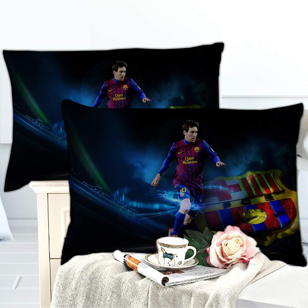 Ste-X Ropa de Cama, Funda nórdica con Estampado de Lionel Messi de fútbol, Microfibra, Incluye 2 Fundas de Almohada 50 x 75 cm ((150x200cm)-Cama de 90,Estilo 05)