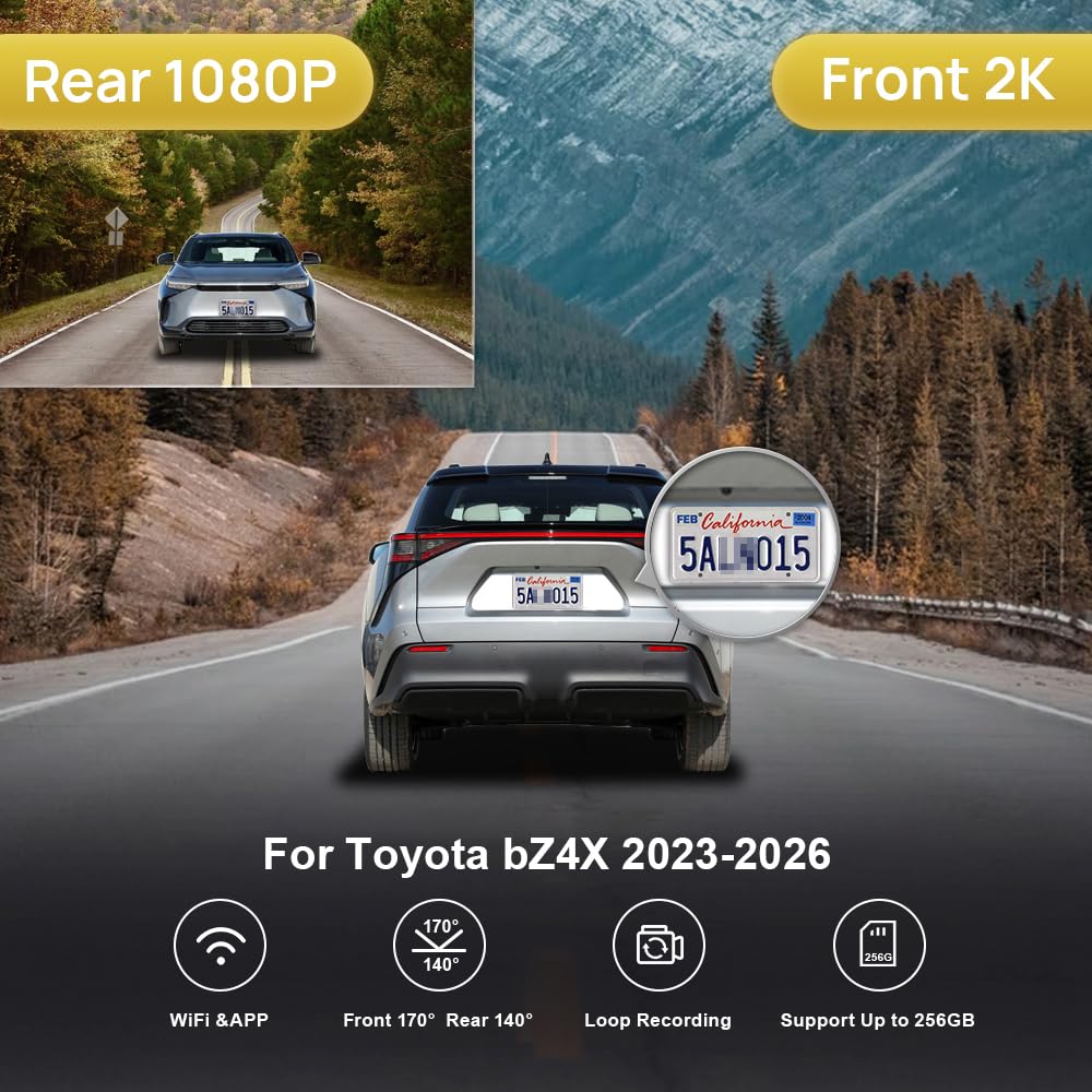Amazon.com: Fitcamx Front 2K+Rear 1080P Dash Cam Adapts for Toyota