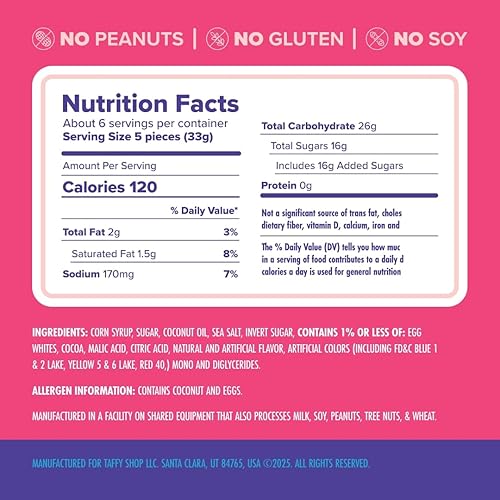 Miniatura 2 de Taffy Shop Tropical Favorites - Caramelos masticables suaves y gourmet surtidos de caramelos masticables de agua salada, paquete variado, aperitivo