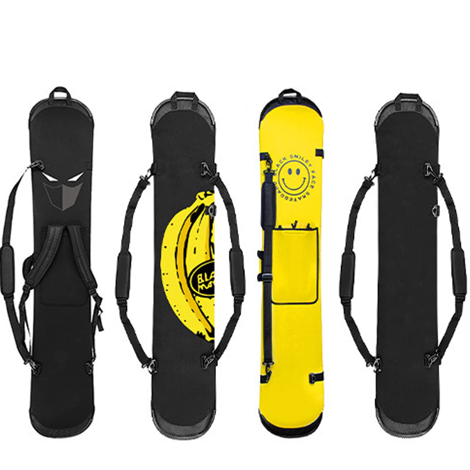 WEALTHY73 Snowboard Protective Cover Bag Snowboard Backpack Shoulder Veneer Equipment Storage Bag SBR Waterproof Fabric Wear-Resistant and Impact-Resistant, Black,145CM