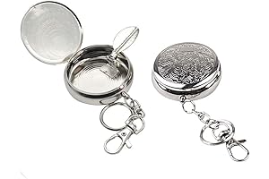 2PC Mini Stainless Steel Ashtray Pocket Size Portable Ashtray
