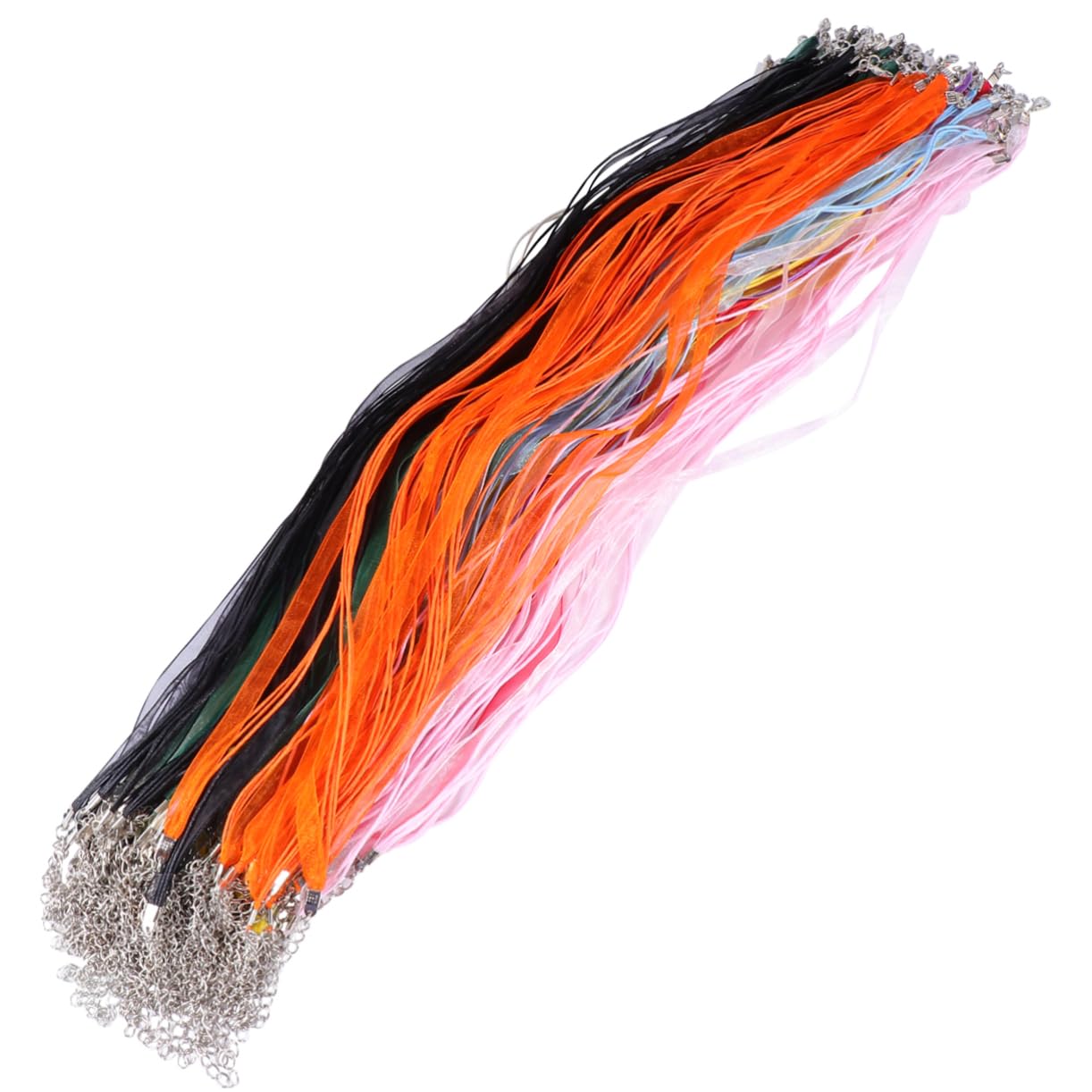 NUOBESTY 100 Pezzi Corda in Filo Cerato per Collane e Braccialetti, Regolabile, Flessibile, con Chiusura a Moschettone per Creazione di Gioielli Colore Casuale