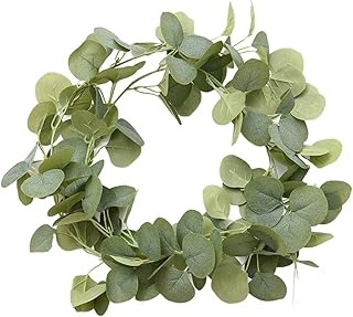Surakey 200 cm Faux Eucalyptus Garland Plant, Artificial Vines Hanging Eucalyptus Leaves Greenery Garland for Wedding Garden Backdrop Arch Wall Decor, UV Protected Indoor Outdoor, Type 1