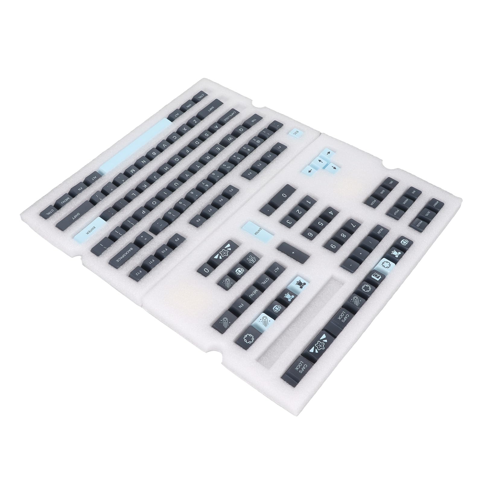 Ejoyous PBT Keycap Set 128 Keys, Cherry Height Contrasting Colors (Komety)
