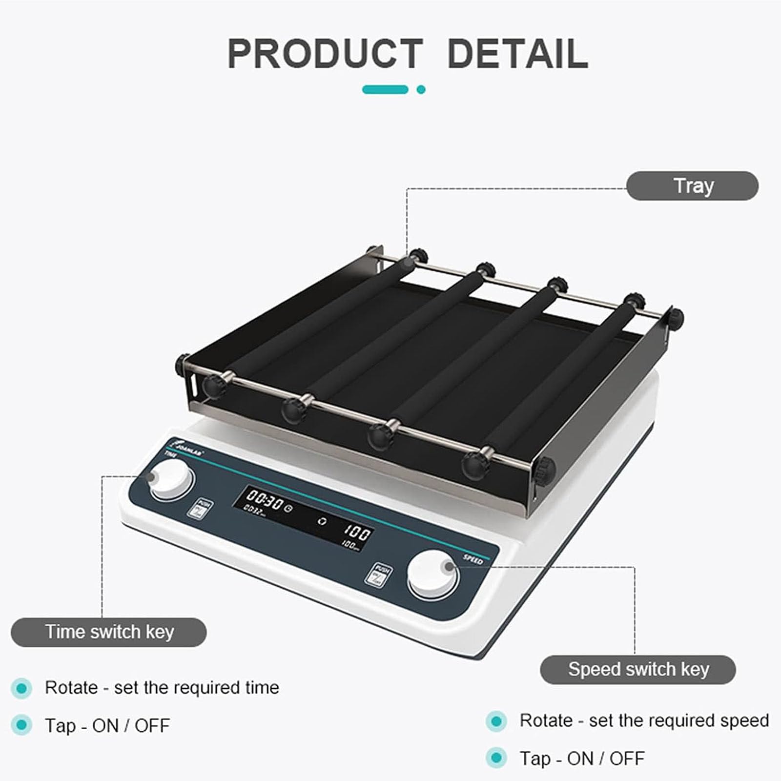 Agitador orbital digital, mezclador oscilador de laboratorio para control de velocidad, ideal para mezcla homogénea, equipo de laboratorio para investigación y pruebas, características OS-40Pro