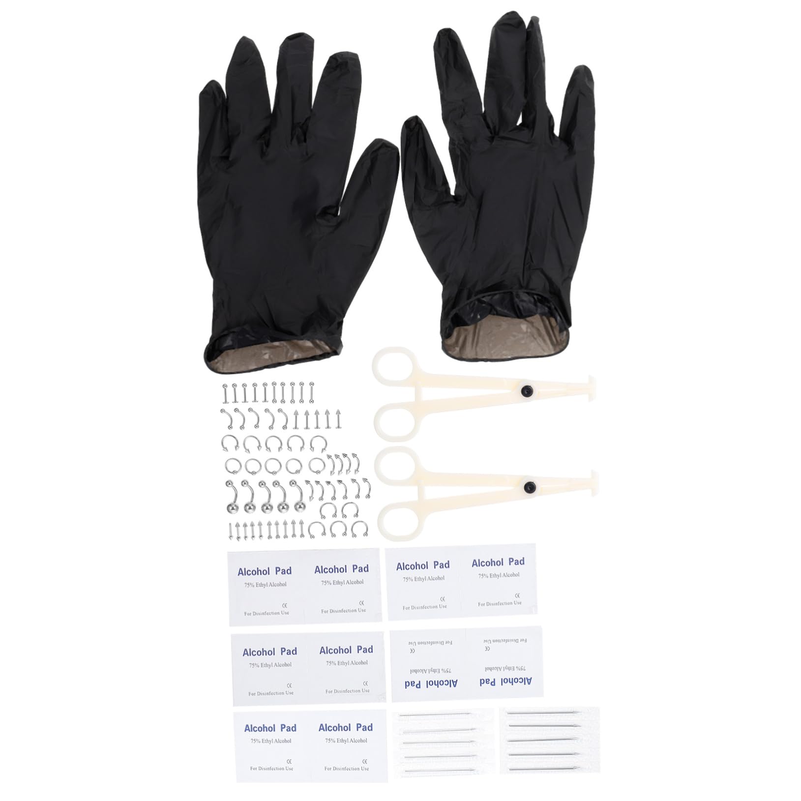 Beatifufu Complete Pliers Kit 84pcs Stainless Steel Rings Tools for Ear Lip Jewelry Set