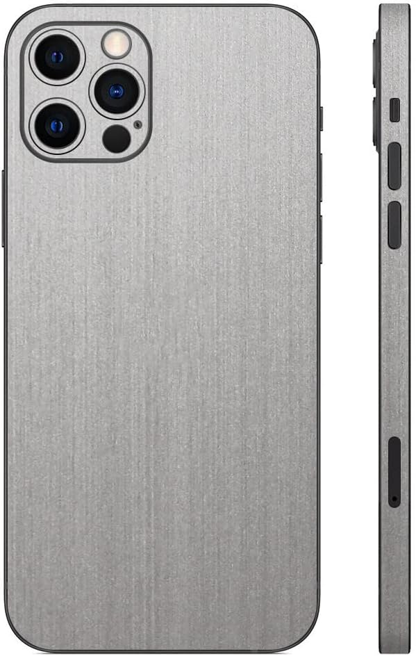 Wraplus スキンシール Apple Iphone12 Pro と互換性あり シルバーブラッシュメタル 日本製 フィルム 背面 カバー 側面 超安い ケース