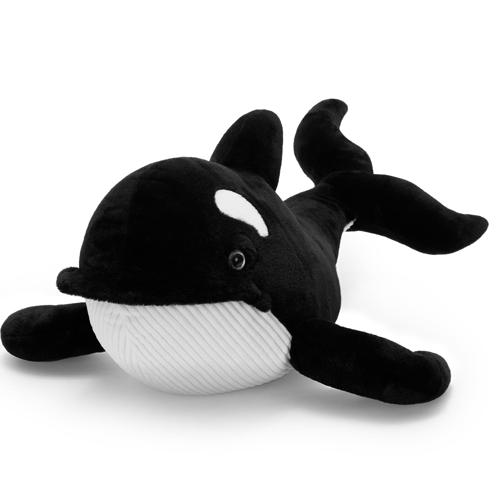 MaoGoLan 100cm Black Orca Teddy Plush Toy, Glow in the Dark Cuddly Kawaii Orca Whale, Soft Furry Stuffed Animal Gift for Kids, Birthday Party Decorations โ image 1