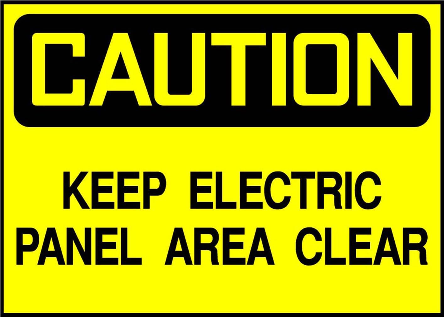Keep Electric Panel Area Clear Caution OSHA / ANSI Vinyl Sticker Decal 8"