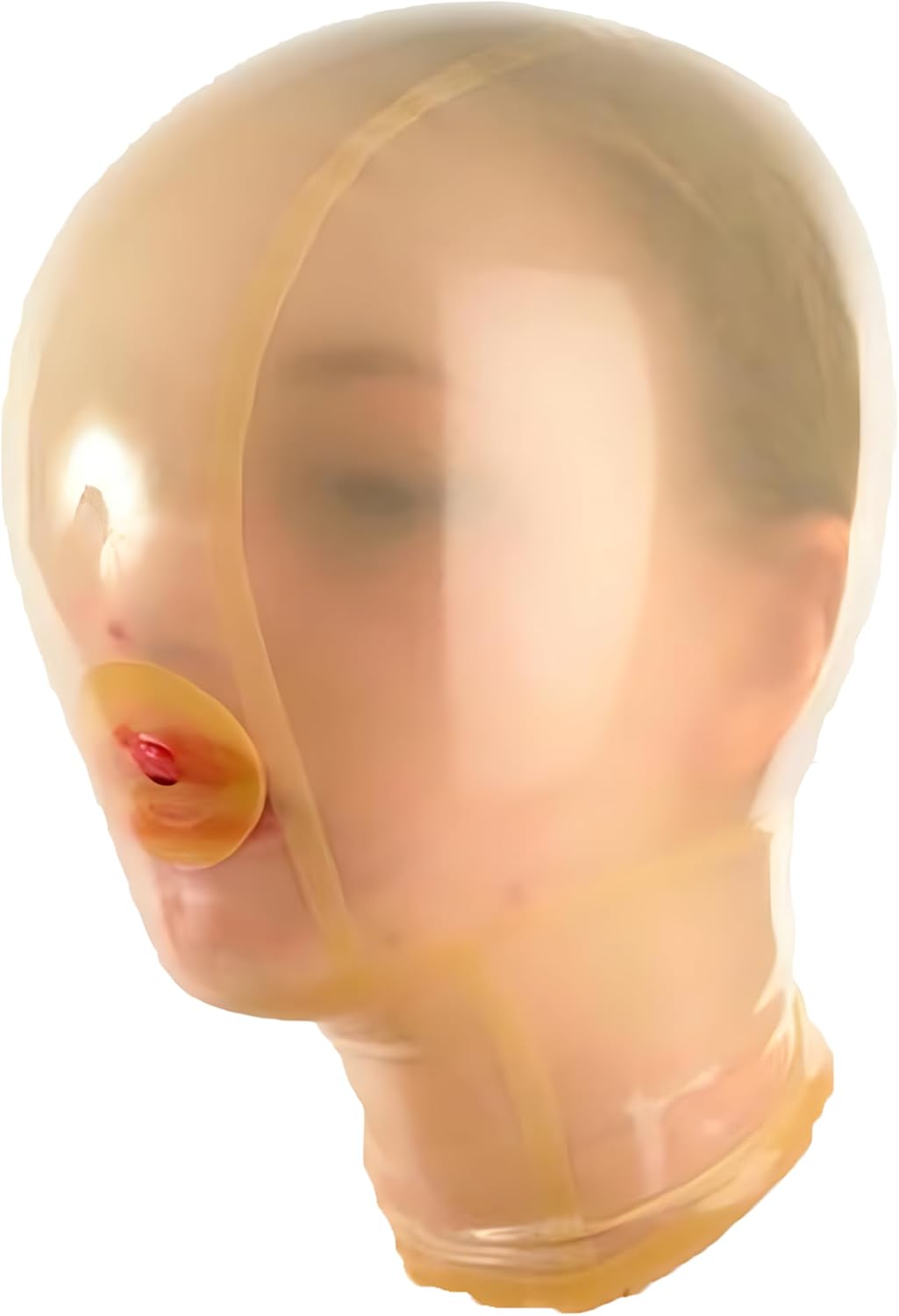 Latex Hood with Breath Control Hole for Play Suffocating Rubber Mask Back Zipper Cosplay