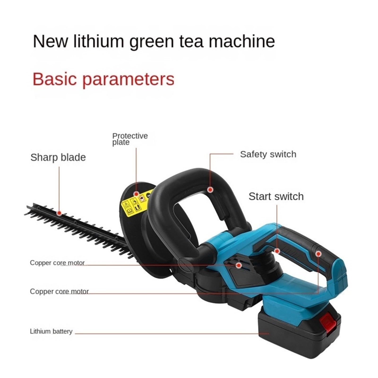 Tondeuse à gazon, 24V sans fil herbe taille-haie élagage électrique ménage tondeuse à gazon cisaillement Lithium-ion Rechargeable jardin outil Machine