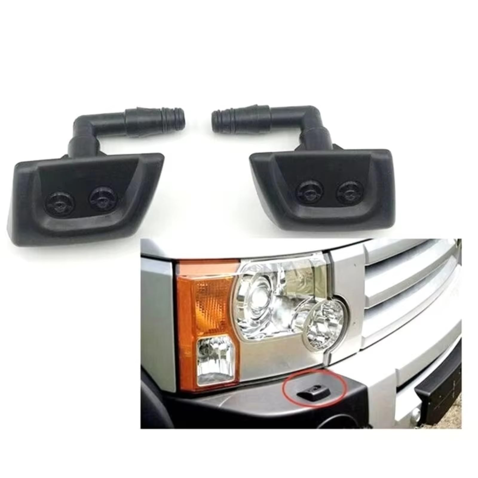 Kit ugello lavafari Auto Faro Anteriore Spruzzatore Rondella Ugello Tergicristallo Per Jet Compatibile Con Land Per Rover Per Discovery 3 2005 2006 2007-2009 DNJ000091 DNJ000081