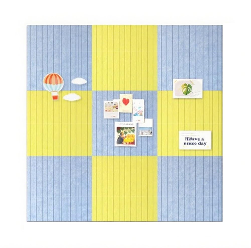 Juego de 9 tablones de anuncios autoadhesivos de Fieltro con chinchetas, Tablero de Corcho para Fijar Fotos, Notas, recordatorios, horarios, imágenes Decorativas para Pared (E)