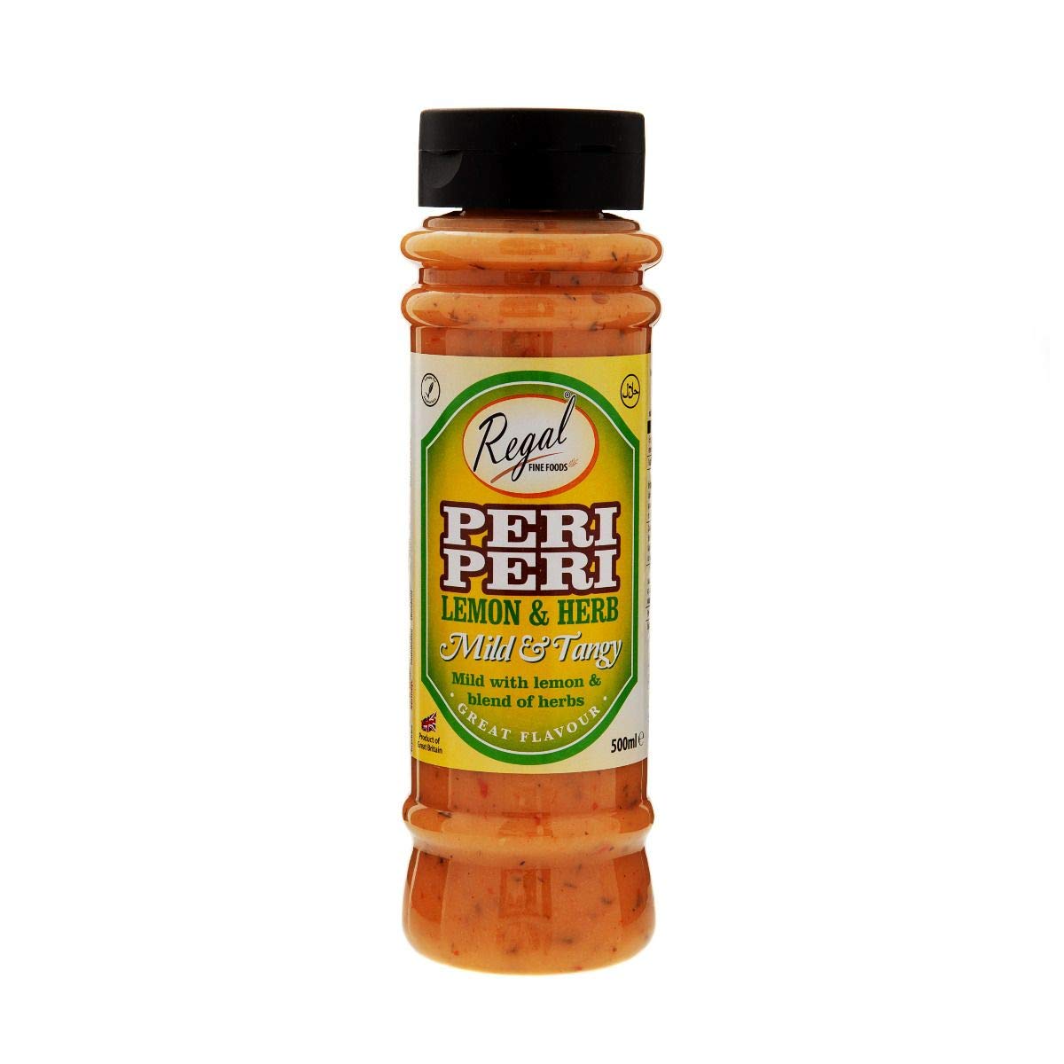 Regal Bakery Peri Peri Lemon Herb - Sauce Hot Sauce Bottle Perfect for Burgers Pizza Sandwich Noodles | Balanced Flavours - Upgrade Your Meal - 500ml Sauce Bottle - Chilli Bottle