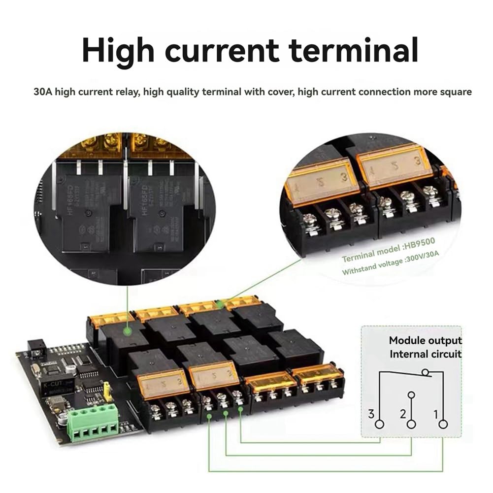 8-Ch Modulo Relè Ethernet RS485 con Protocollo Modbus RTU e Diverse Isolazioni Modulo Relè Ad Alta Corrente da 30A