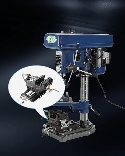 Miniatura 5 de Prensa de taladro de 6 pulgadas, prensa de taladro de 2 ejes, tornillo de banco de prensa de diapositiva cruzada, 6 pulgadas de ancho de mandíbula,