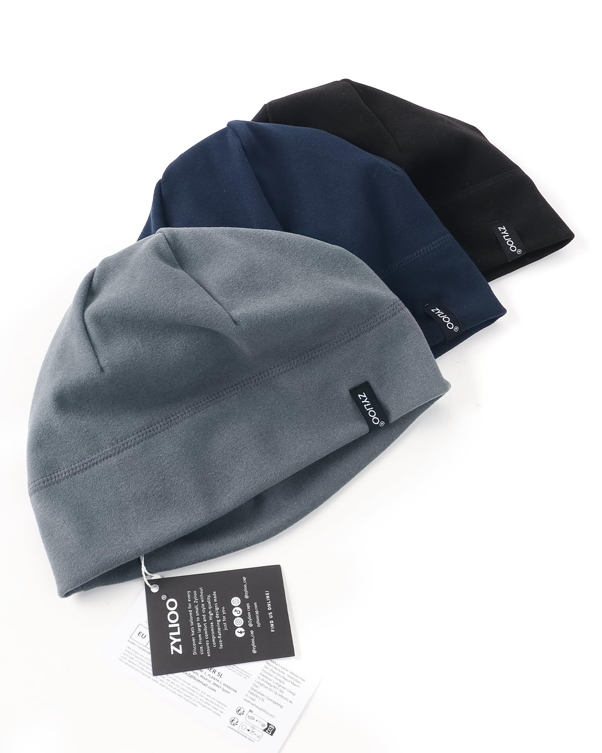 Zylioo S/M/L/XL/XXL Bonnet en polaire pour grandes et petites têtes, casquette de cyclisme sous casque, bonnet de course