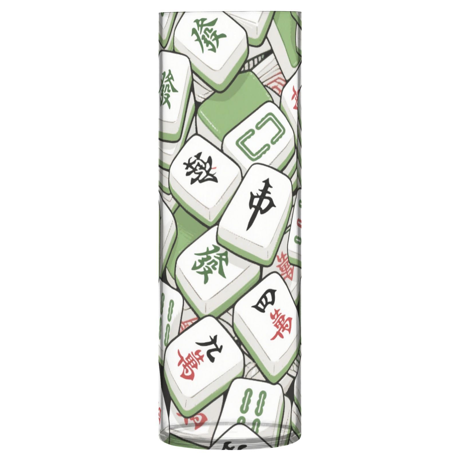 Vases à fleurs chinoises incassables Mahjong plastique vert