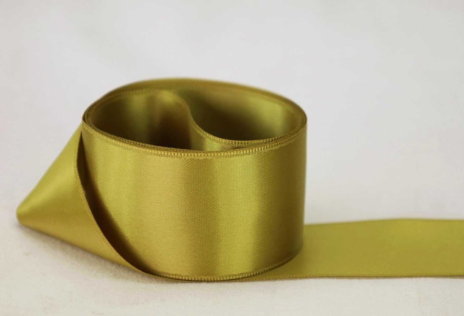 Ribbon Bazaar Double Faced Satin - Premium Gloss Finish - 100% Polyester Ribbon for Gift Wrapping, Crafts, Scrapbooking, Hair Bow, Decorating &amp; More - 2-1/4" New Moss 25yd Spool