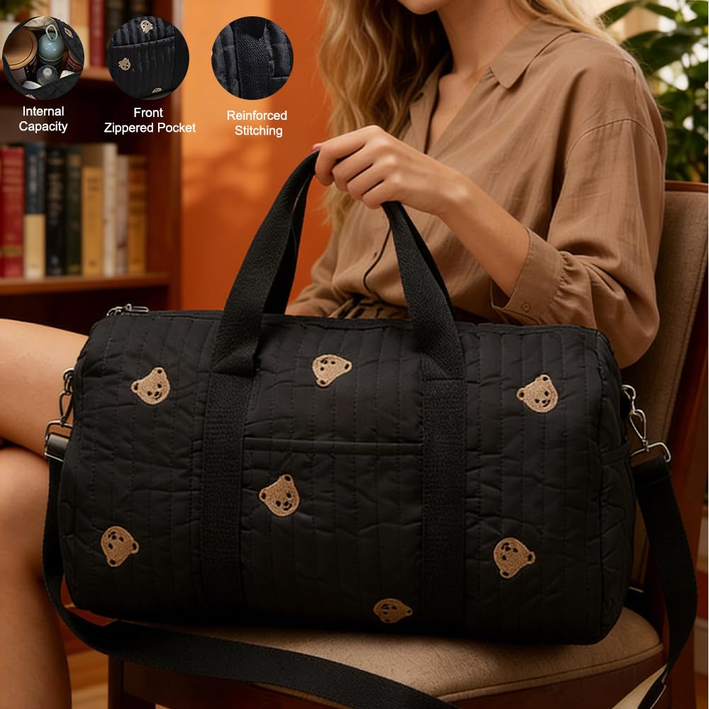 Bolsa de pañales convertible con bolsillos aislados y ganchos para cochecito para viajes recién nacidos, color negro — view 2