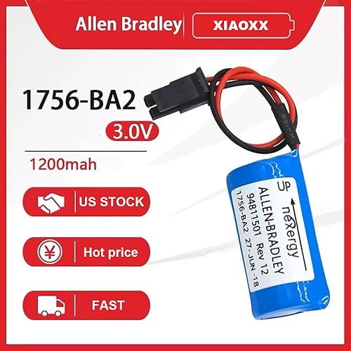 Miniatura 2 de XIAOXX (100 unidades) 3.0V 1756-BA2 1800mAh PLC batería de repuesto para Allen Bradley 1756-BA2 BR23A-AB 1745-B1