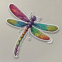 3 PCS Colorful Dragonfly Sticker – Vibrant Rainbow Dragonfly Decal, Waterproof Vinyl Sticker for Laptop, Water Bottle, Notebook, Phone Case – Aesthetic Nature Sticker for Kids & Adults Q16