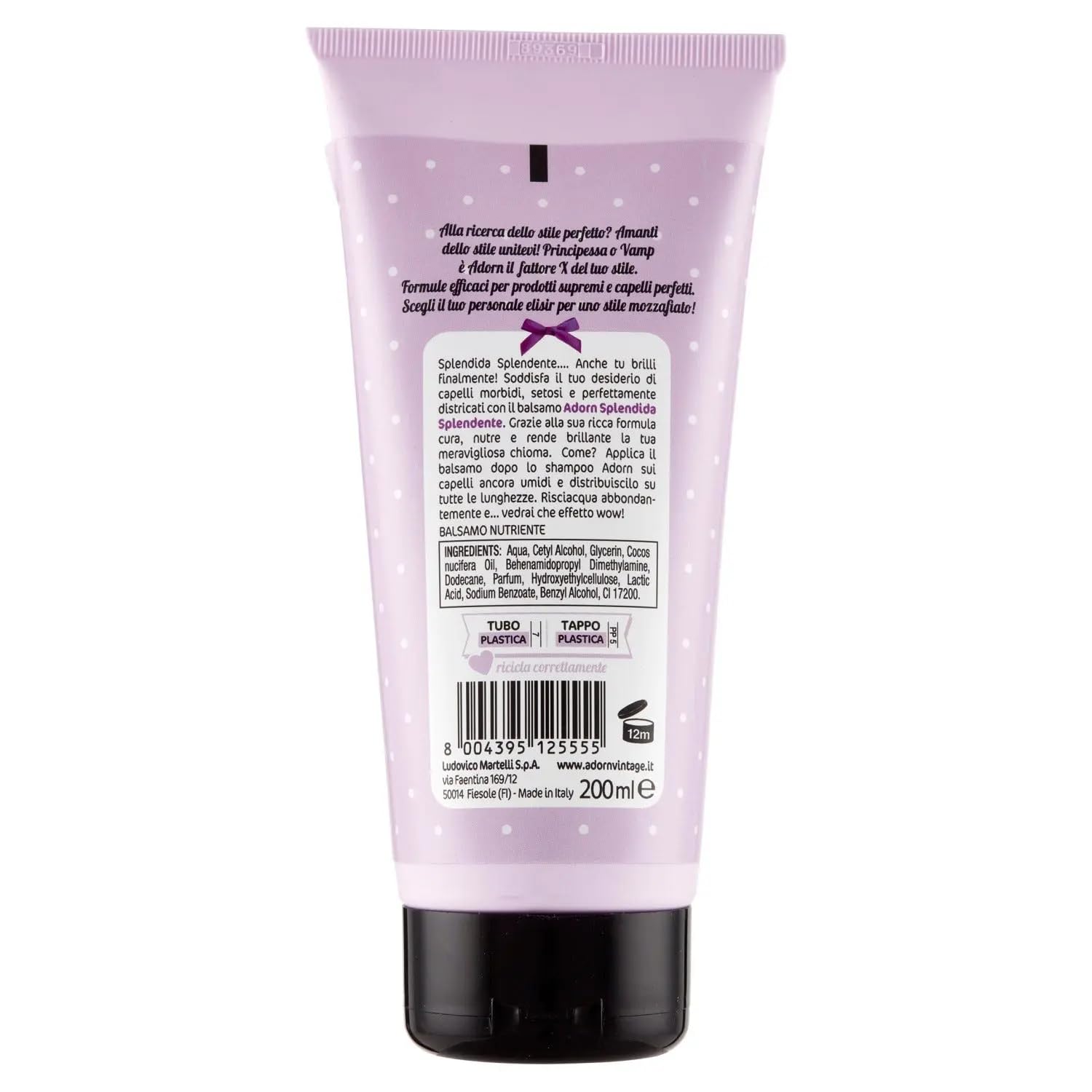12 x Adorn Balsamo Nutriente – Balsamo nutriente – Effetto di capelli morbidi, setosi e perfettamente districati 200 ml + portachiavi Beni Culinari