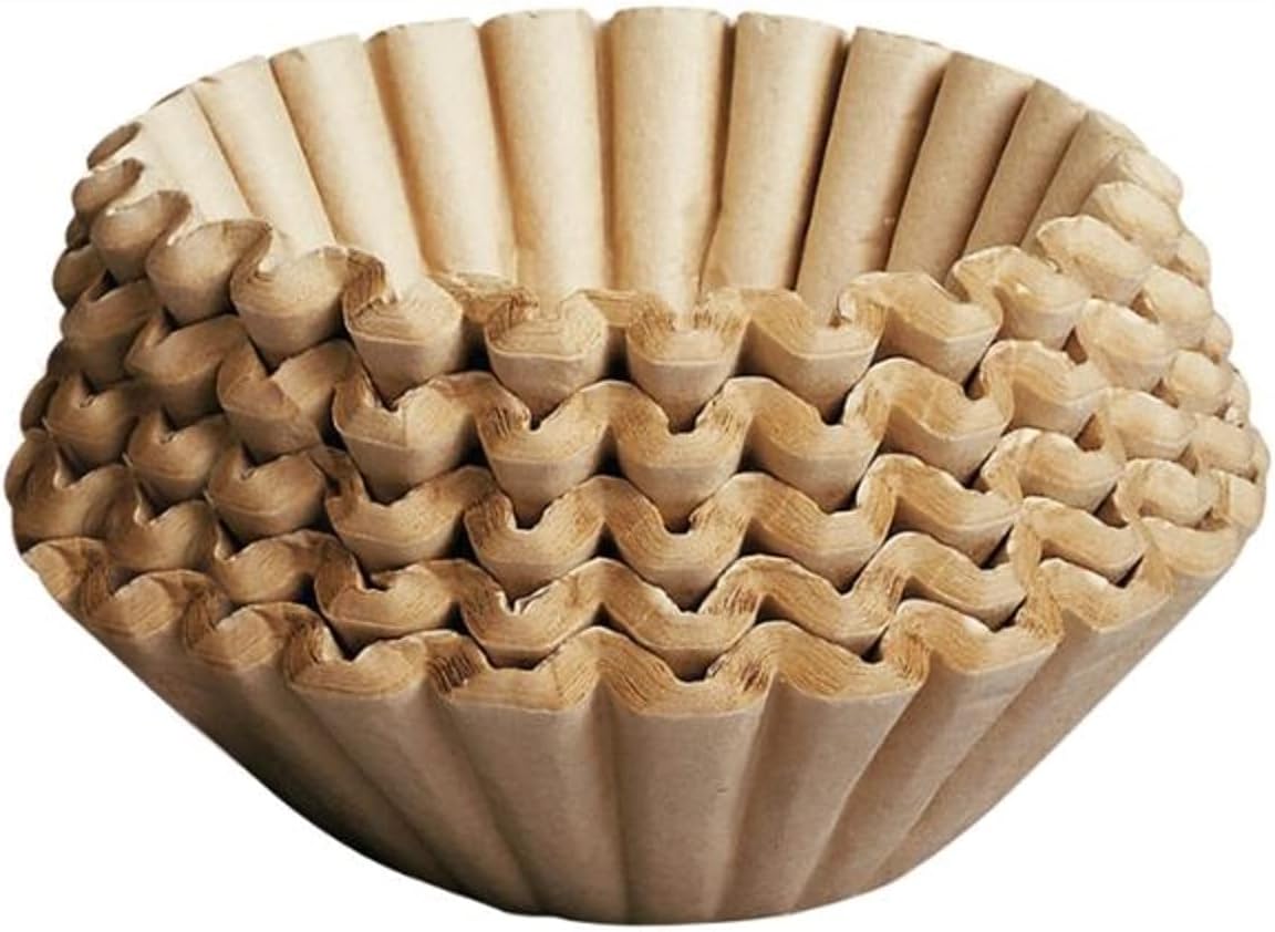 Extra Large Coffee Filters 12, 13, 14, 15, 16 Cup Basket for Commercial, Domestic Coffee Maker Extra High Extra Wide, Anti Ground, Flattened Diameter 9.75" (200)