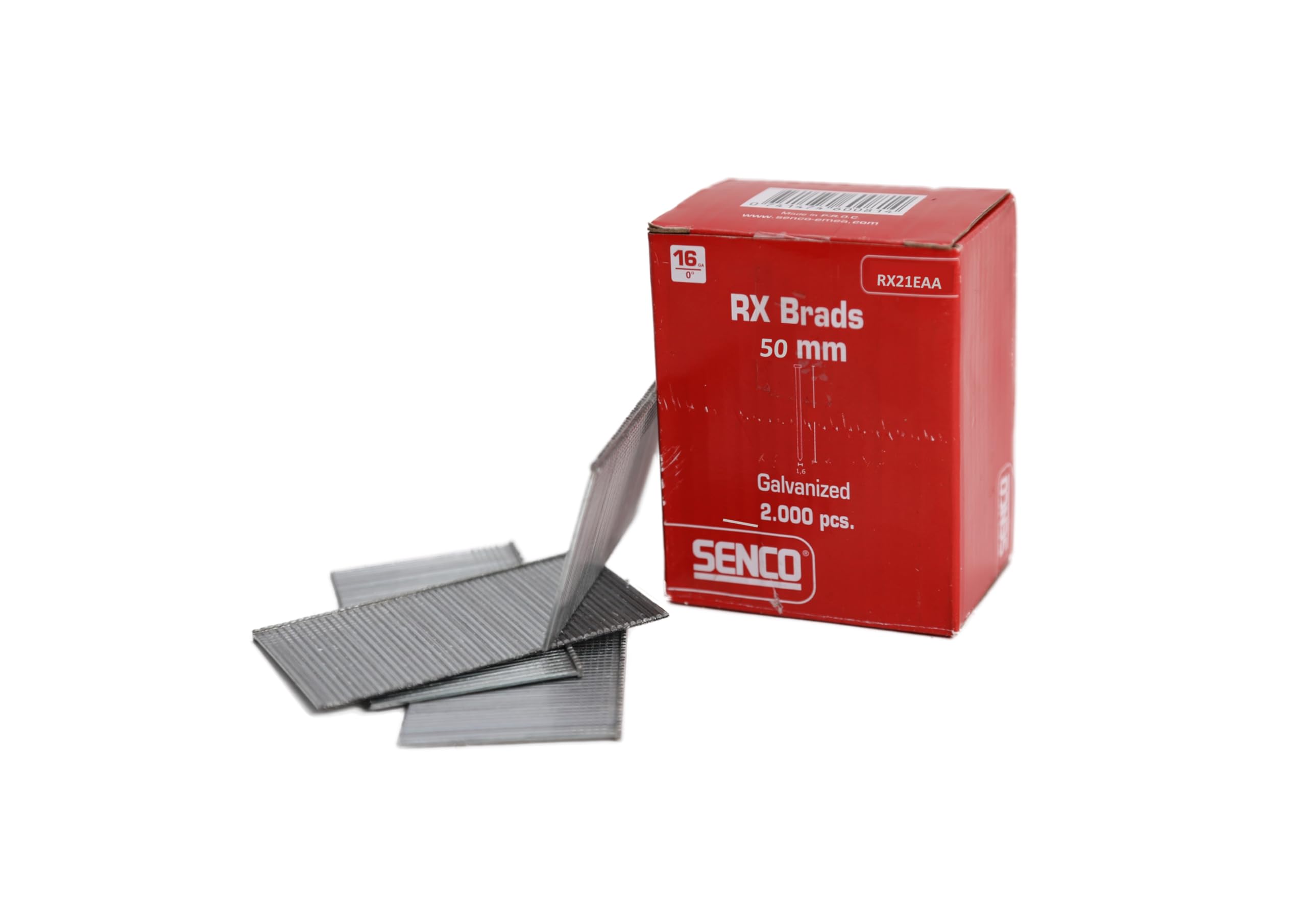 SENCO Straight Brad Nails Galvanised 16G X 50Mm Pack Of 2000 SENRX21EAA