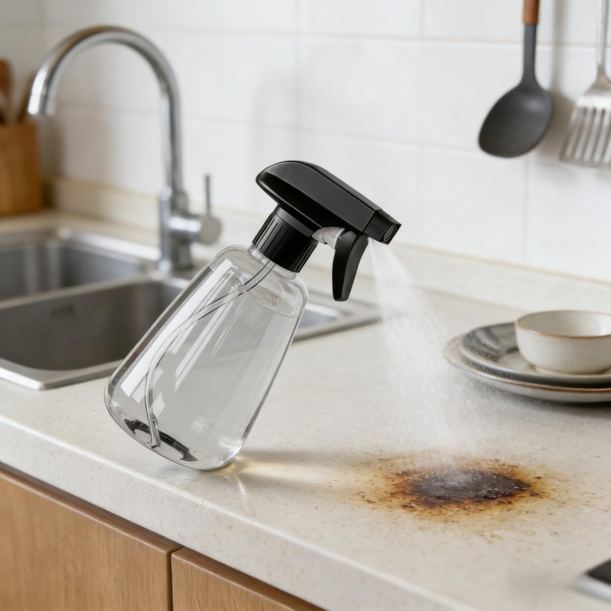 1 500ml large capacity Spray Bottle Hydrating Fine Mist Hand Pressed Multi-Purpose for Indoor Flower Watering, Hair Care and Household Cleaning, Transparent