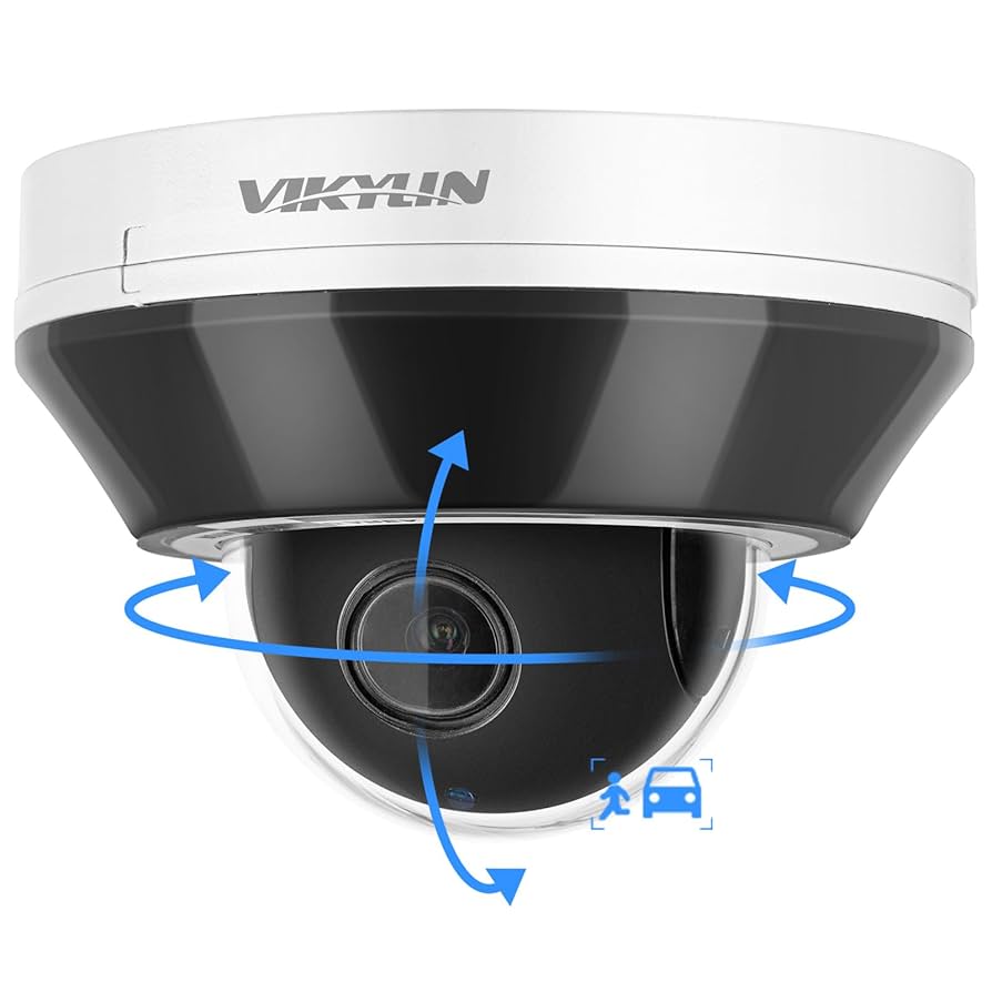 VIKYLIN 6MP PTZ Dome Camera with 3X Optical Zoom & Night Vision