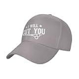 vroos I Will Cut You Hairstylist Baseball Hat Men Women Adjustable Trendy Curved Brim Baseball Caps Black