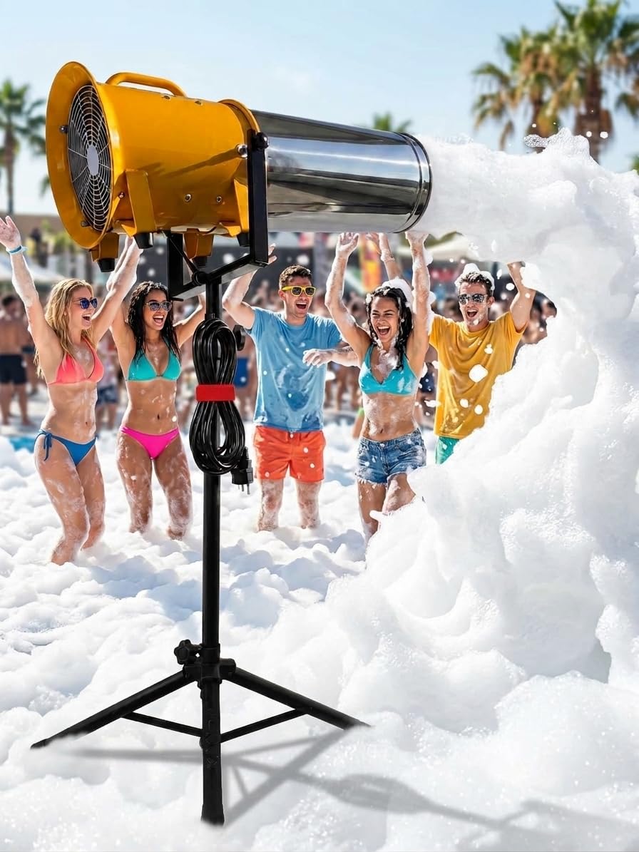 Cañón de Espuma Profesional V28 - Máquina de Espuma para Eventos 500W, Acero Inoxidable, 2920 RPM, Certificado CE - Ideal para Fiestas y Celebraciones.