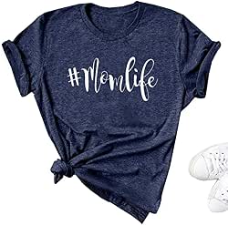 Mom Life Shirt for Women Tired Mom Blessed Mama Graphic