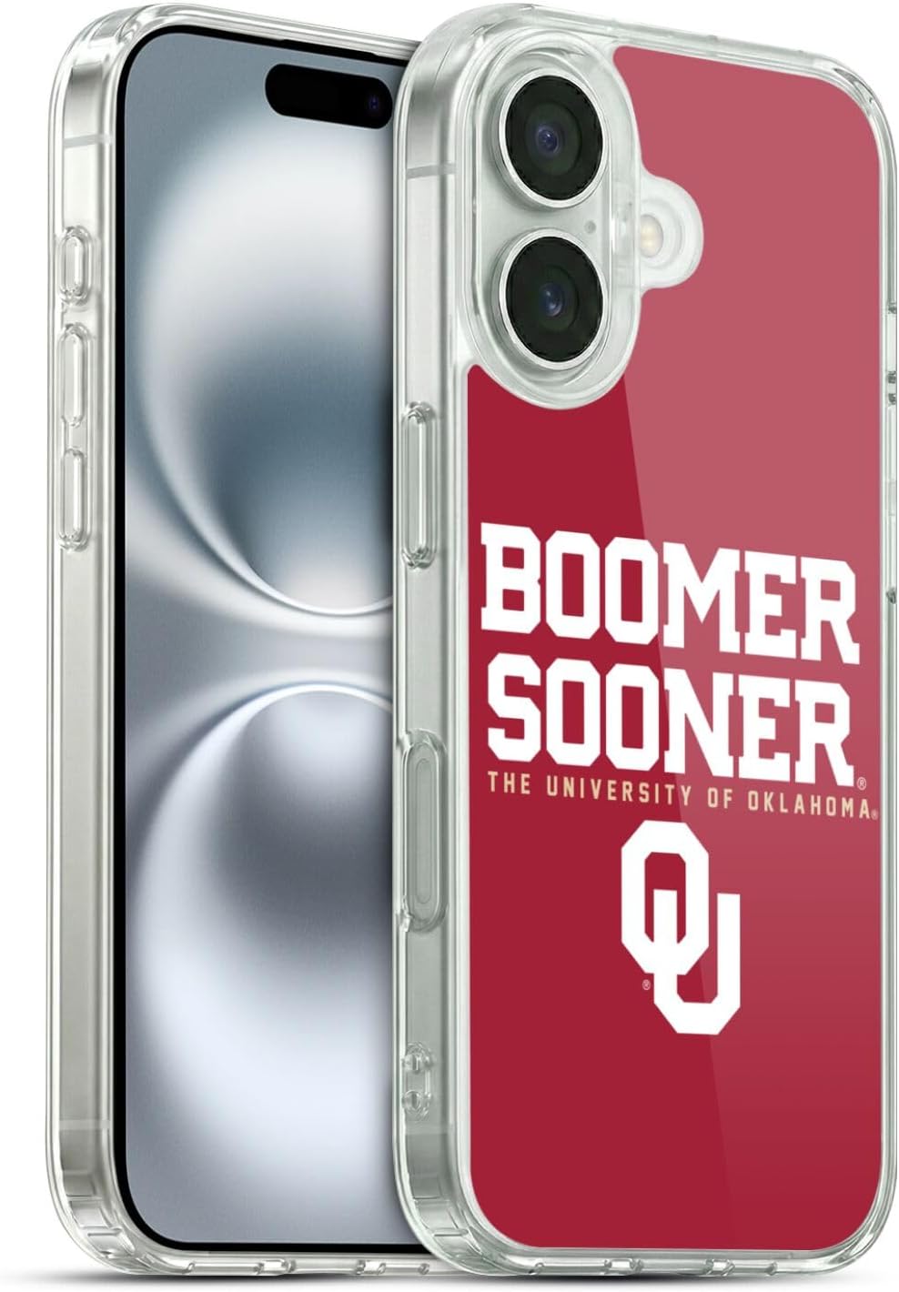 Head Case Designs Officially Licensed University of Oklahoma OU Boomer Sooner Gel Case [Military Grade Protection] Compatible with Apple iPhone 16 and Compatible with MagSafe
