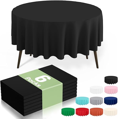 Miniatura 24 de misaya 6 Paquetes de Manteles de Mesa Desechables de Plástico, 54 x 108 Pulgadas Mantel Rectangular Impermeable, Cubiertas de Mesa Decorativas a