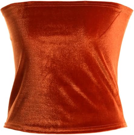72styles Velvet Women Strapless Tube Tops Basic Backless Sleeveless Bandeau | Strapless Tank Top, Soft Stretchy, Match for Infinity Dress, Fashion Layering, Casual Wear, 7 Colors to Choose