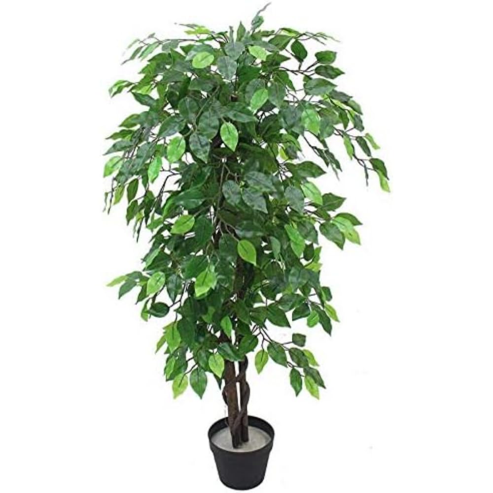Leaf Artificial Tree/Plant, Green XL Bushy Ficus, 120 cm