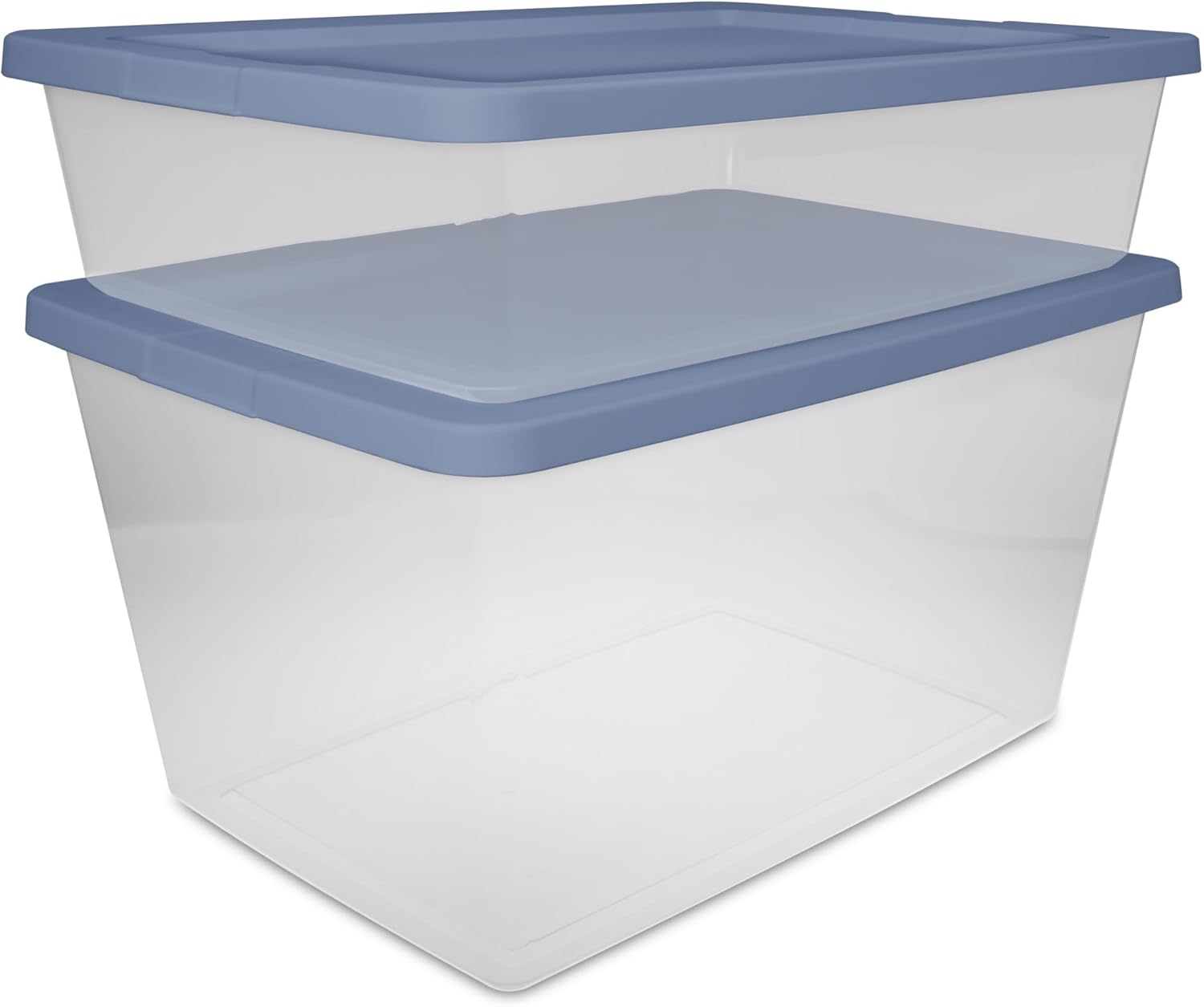 58 Quart Clear Plastic Storage Bins with Lids, 8-Pack Stackable Storage Containers for Home Organization