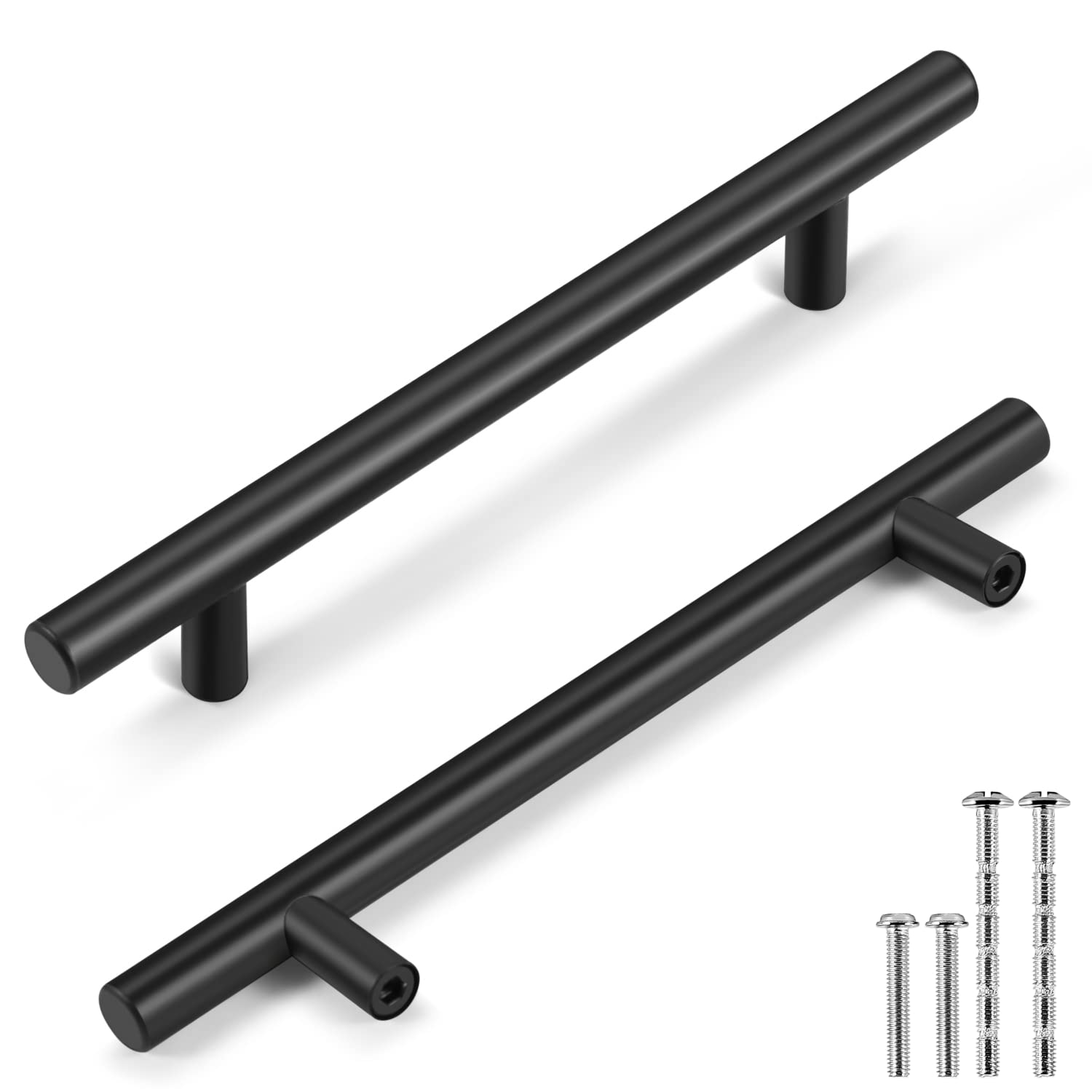 Flexzion Handles Black Pulls and Knobs, 5inch Modern