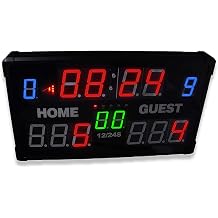 Led Indoor Scoreboard, Portable Digital Scoreboard with Remote, 14/24 Seconds Display, Countdown, 5 Levels of Brightness Adjustable for Wrestling Soccer Sports Training E