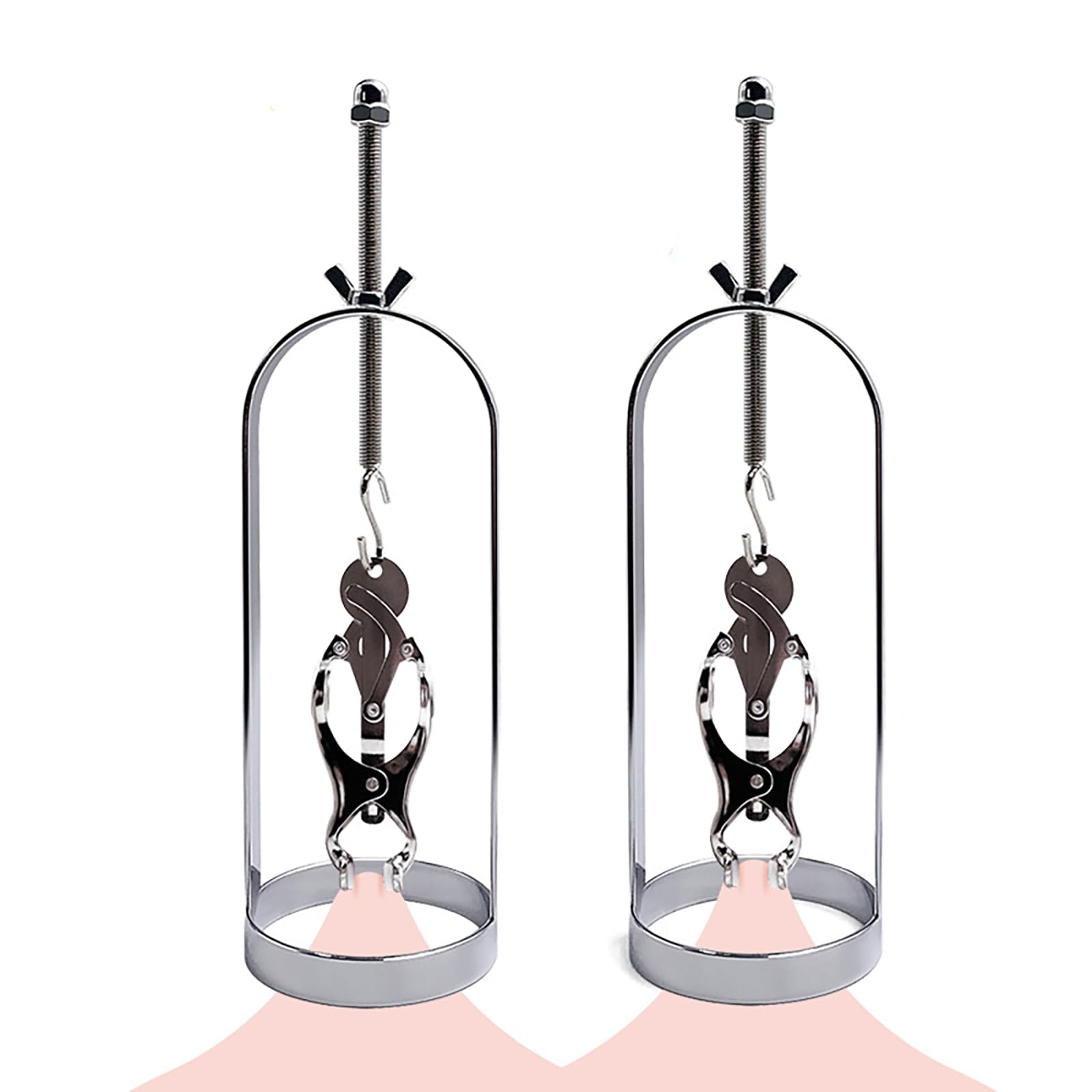 Pinces à Tétons étirer Le Mamelon Métal Ajustable Pinces à Tétons Mamelons Sexe Extrême Hommes Jouets Sexuels Pour Femmes Bdsms Jouets Durs (silver color)