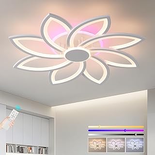 led deckenleuchte mit Fernbedienung,deckenlampe dimmbar,wohnzimmer lampe decke weiß,led lampen deckenlampen Innenbereich,moderne deckenleuchten 70W,energiesparend schlafzimmerlampe,3000-6000k
