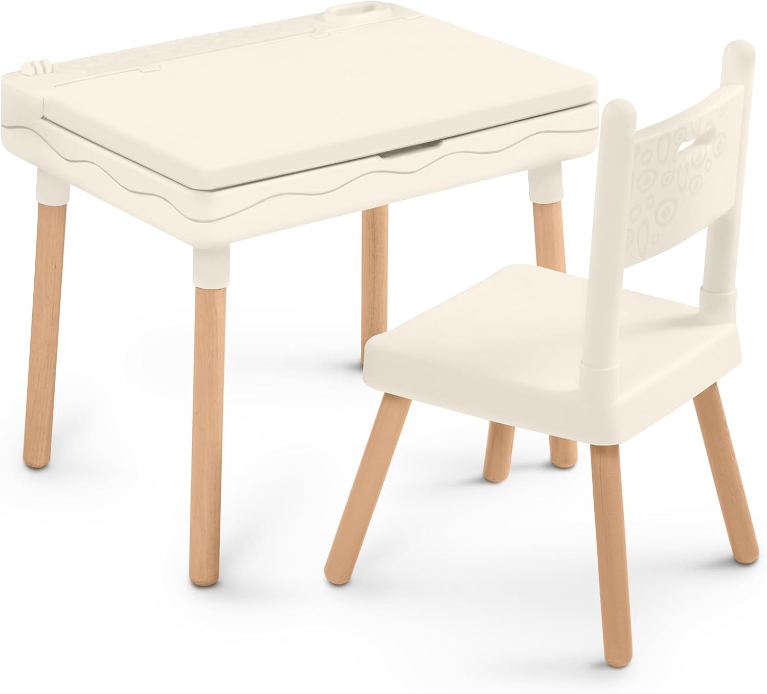 B. toys Kids Desk & Chair Set, Little Desk & Chair Duo, Ivory, Furniture