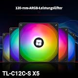 TR-Thermalright TL-C12C-S X5 120 mm CPU PWM ARGB Fan, 1550 rpm Silent Cooling, Black CPU Fan, Can Be Paired with Chassis/CPU Cooler - 2