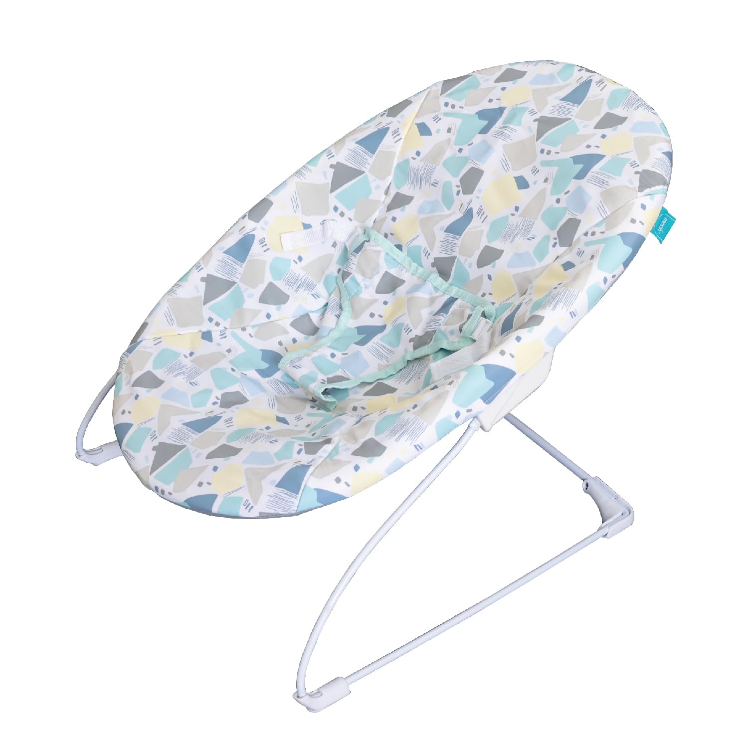 The Moon Brand Hop and Lean Bouncer –Adjustable Baby Rocker Chair w/ 2 Recline Angles, Harness, Washable Fabric – Balance Support Baby Carrier & Crib – 0m+ Infants Baby Swing-Grey