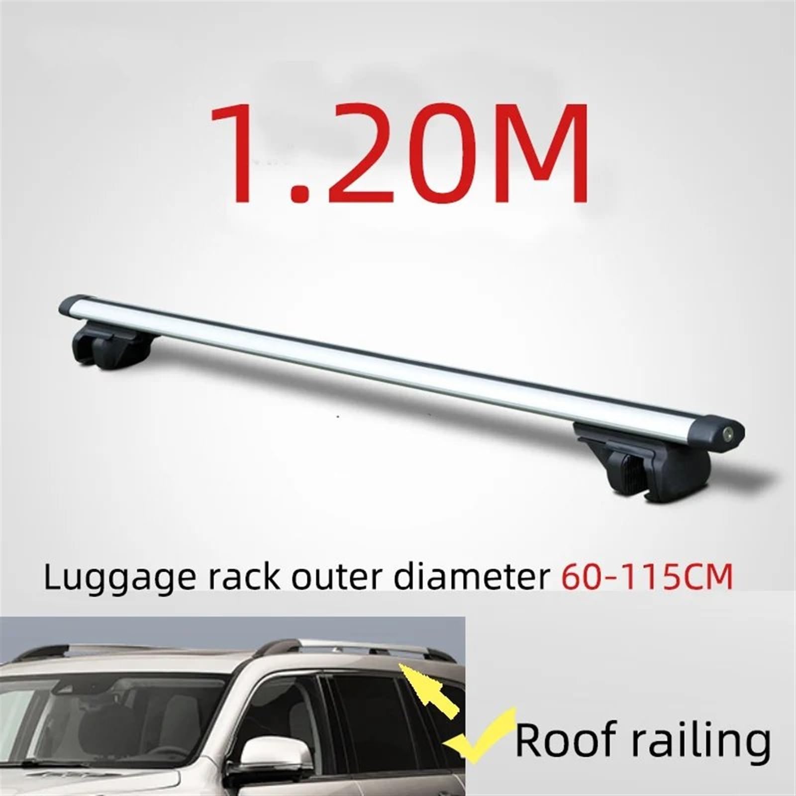 Barras portaequipajes Barras Transversales Universales para Techo Coche 135CM 75kg 150LBS para Fabia para Karoq para Octavia para Kodiaq para Superb para Estate para Wagon Barras De Techo(Silver 1.2M