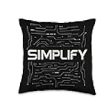 Simplify Tech Minimalist Circuit Board Design Throw Pillow