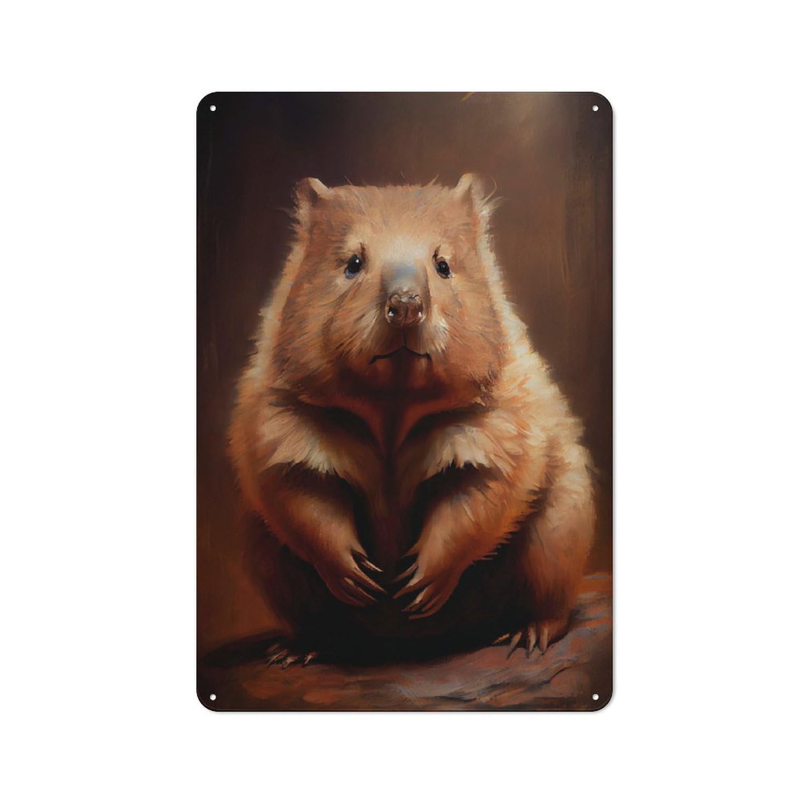 Junmoney Australian Wombat Tin Wall Plaque 30X20cm With For Bar Or Restaurant, Housewarming Wall Decor For People Furnishing Bar And Restaurant